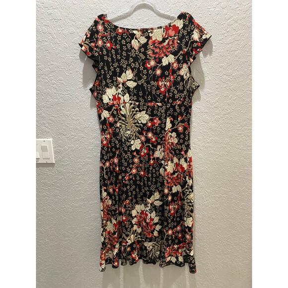 BSBG Vintage Y2K Midi Floral Dress Holiday Romantic Fairy Sz L - Picture 8 of 8